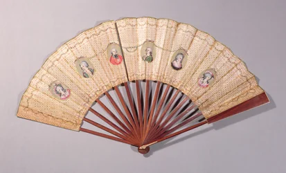 Fan depicting characters involved in the Affaire du Collier, 1786