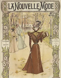 Fashion plate, cover illustration from La Nouvelle Mode, 12th December 1897