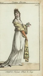 Fashionable woman wearing a cashmere shawl