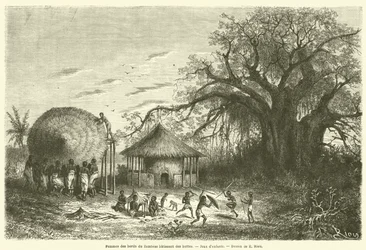 Women from the Banks of the Zambezi Building Huts, Children