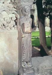 Figure of Gamaliel on a pillar in the cloister