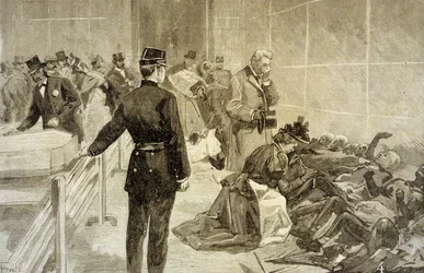 Fire at the Bazar de la Charite in Paris on May 4, 1897: After the Catastrophe, Families Identifying the Victims at the Palais de l