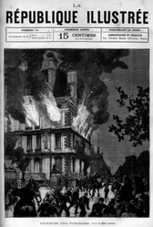 Fire of the Flore Pavilion in the Tuileries in Paris