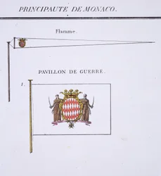 Flags from Monaco, from a French book of Flags, c.1819