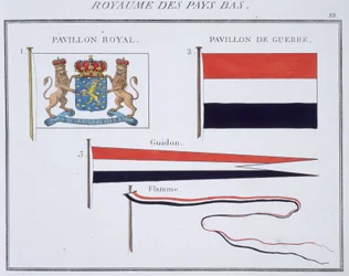 Flags from the Kingdom of the Netherlands, from a French book of Flags, c.1819