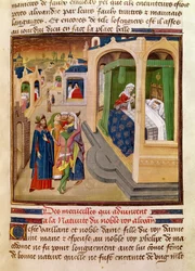 The Wonders that Happened at the Birth of Alexander the Great (356-323 BC) illustration from a book by Jean Wauquelin, from the Histoire du Grand Alexandre 1460