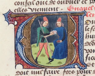 Bloodletting, from Traite de Medecine by Aldebrande de Florence, 1356