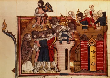 The Crusader assault on Jerusalem in 1099, from Le Roman de Godefroi de Bouillon