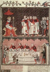 The Dauphin Charles (1338-80) and the Deputies of the Three States, from the Grandes Chroniques de France, 1375-79