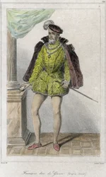 Francois I of Lorraine, 2nd Duke of Guise (1519 - 1563). It started the first war of religion by the massacre of Wassy (1562). Engraving 19th century