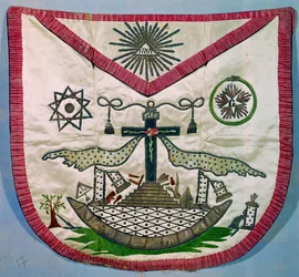 Freemasons apron with masonic and rosicrucian symbols