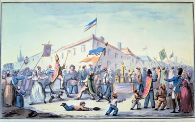 Formed Masquerade of the People Dresses in Priestly Clothing