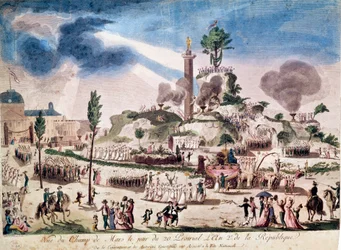 French Revolution: The Festival of the Supreme Being at the Champs de Mars on 8/06/1794. Anonymous Engraving, 18th Century