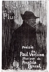 Front Cover of the Music Score Le Chant de la Pluie, from a Poem by Paul Verlaine, 1844