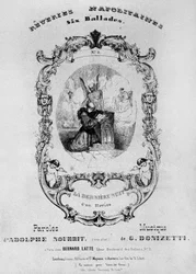 Frontispiece for the musical score of Reveries Napolitaines, 6 ballades by Gaetano Donizetti with words by Adolph Nourrit, 1838