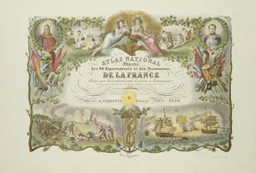 Frontispiece of Atlas Nacional Illustre des 86 Departments et des Possessions de la France, by Victor Levasseur 1856