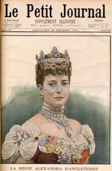 Frontpage of French newspaper queen Alexandra of England (1844-1925) wife of king Edward VII 