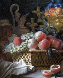 Fruit vase and basket (detail)