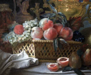 Fruit vase and basket (detail)