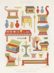 Furniture and various objects of the 13th century