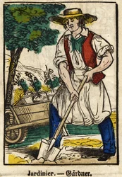 Gardener; Series on trades, image of Epinal of the 19th century