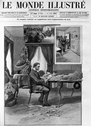 General Georges Boulanger (1837-1891) at the Hotel du Louvre proceed with the examination of correspondence in 
