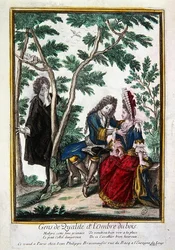 Gentleman Courting a Lady in the Shade of a Forest