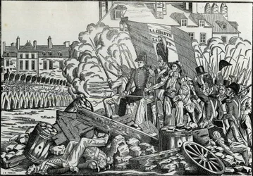 Glorious and memorable fights of July 1830 in the Paris City Hall district - Revolution of 1830