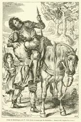 Goetz of Berlichingen, Act V, Goetz Wounded and Assisted by Bohemians (engraving)