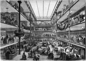 Parisian Department Stores; Interior view of the stores of the City of Saint Denis, rue du Faubourg Saint Honore, Paris