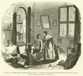 Grotius and His Wife in the Fortress of Louvenstein (engraving)