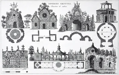 Grotto designs from Jardins Anglo-Chinois by George Louis Le Rouge, published 1775-78