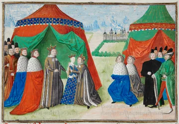 Richard II meets his child bride, Isabel of France, from the Froissart Chronicles