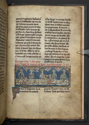 Harley 4979, f.78 Alexander receiving poison from Jobas during a feast, from 