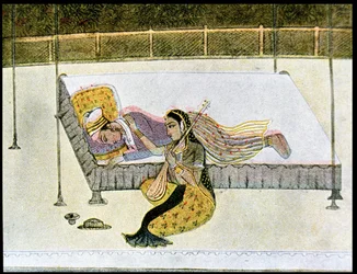 He is nothing without music, illustration for The Arabian Nights, 1895