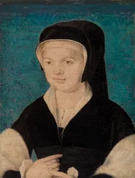 Head of a Woman on Blue Ground