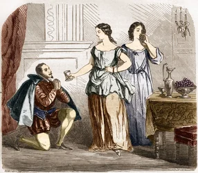 Henry IV (1553-1610), King of France being served by half-naked women