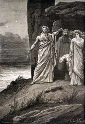 Human Sacrifice by a Druid - in “Histoire de France” from the Most Remote Times until 1789” by M. Guizot