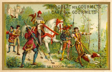 Hunting with falcons, Compiegne, France