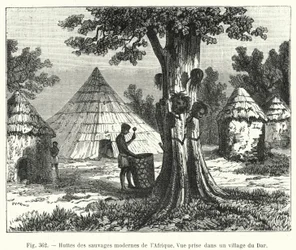 Huts of Modern Savages of Africa