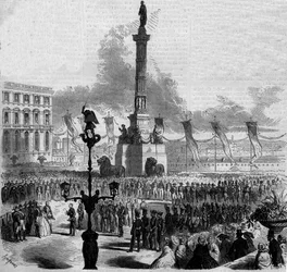 Inauguration of the Column of the Congress (1850-1859). Brussels, Belgium
