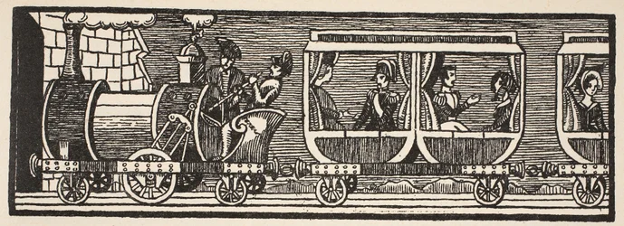 Inauguration of the railway between Paris and Orleans, 3rd May 1843, illustration from Histoire de la Nation Francaise, Sciences, Volumes I & II