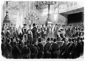 Installation of Lazard Isidor as Chief Rabbi of France at the Synagogue of the Rue Notre-Dame-de-Nazareth in Paris