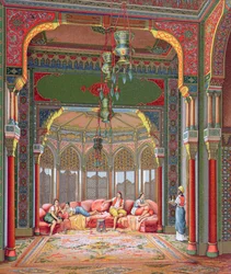 Interior of a harem in Turkey