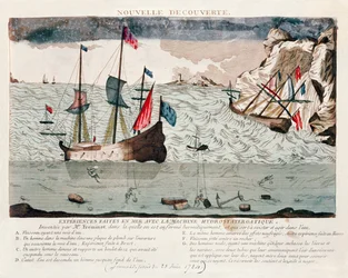 Invention by Sieur Freminet of a system for recycling air and allowing divers to breathe underwater, 1784