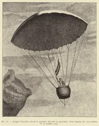 Jacques Garnerin Executes the First Parachute Descent, from a Height of 1000 Meters, on October 22, 1797