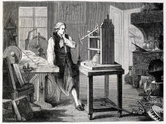 James Watt studying the perfecting of Newcomen