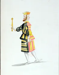Janus costume for the Ballet de la Nuit by Jean-Baptise Lully danced by Louis XIV