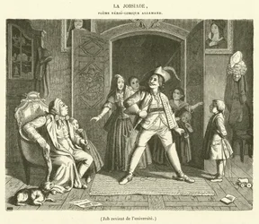 Job Returns from University (engraving)
