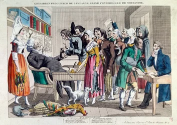 Justice: Gripardin, campaign attorney, great councillor of Normandy. Lithograph of the 18th century. Paris, Musee Carnavalet